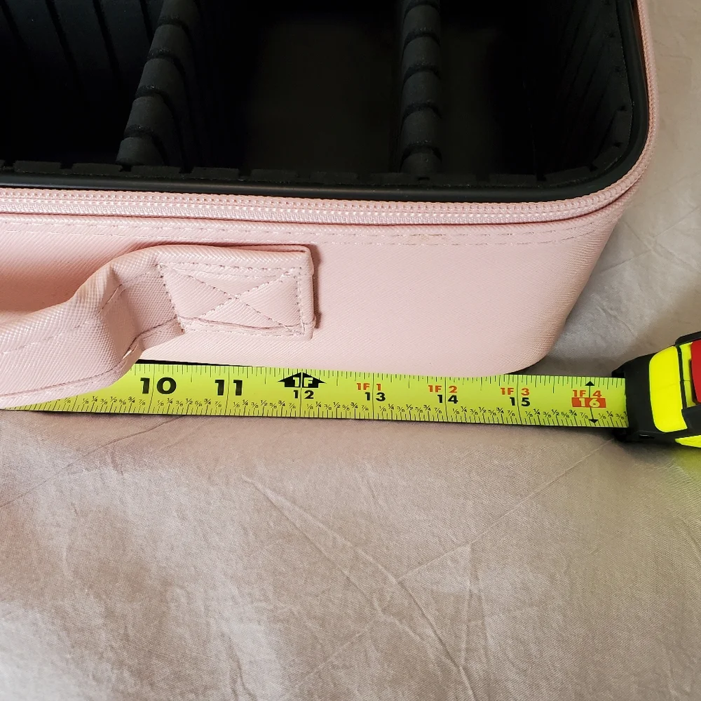 Pink Makeup Organizer with Adjustable Dividers